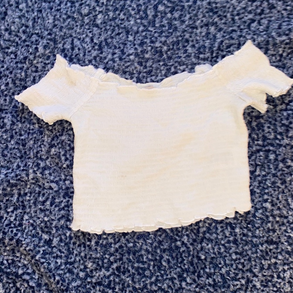 off the shoulder brandy melville white top